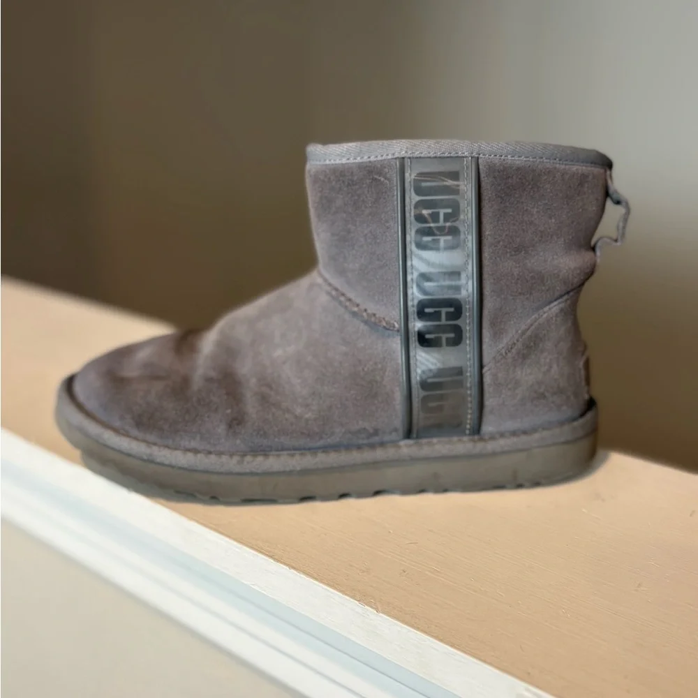 UGG Womens Classic Mini Side Logo II Boots - Lighthouse Grey Size 7